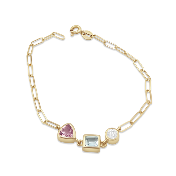 Paperclip Birthstones Bracelet