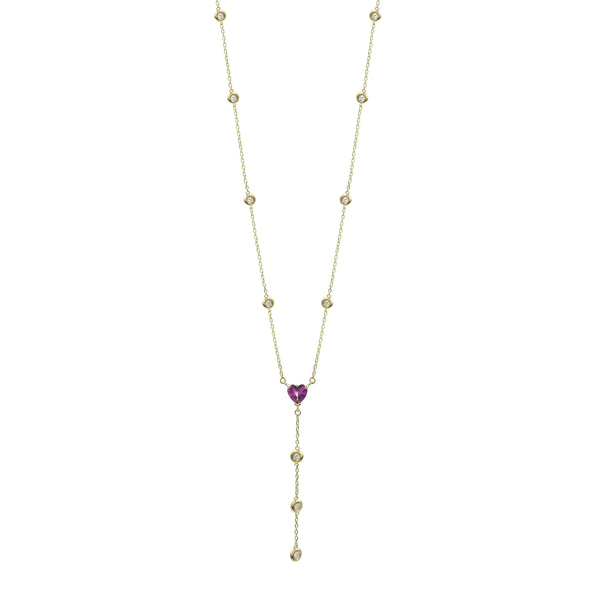 Heart Lariat with Diamonds