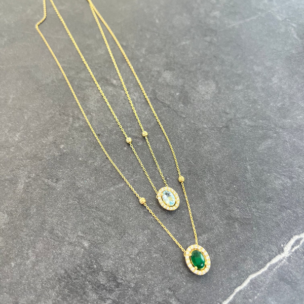 Emerald Halo Necklace