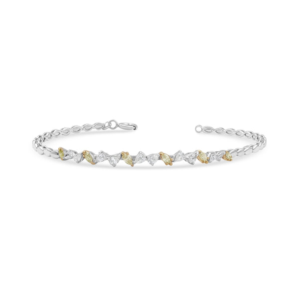 Pear and Marquise Diamonds Bangle