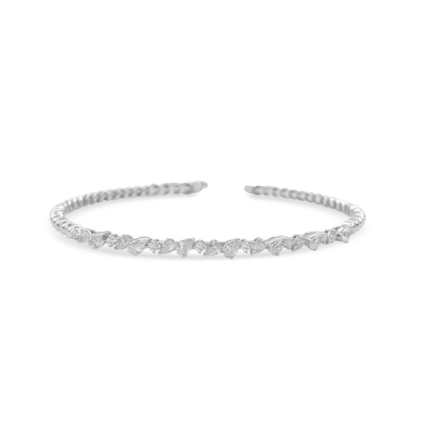Pear and Round Diamonds Bangle